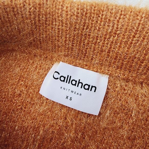 Callahan Revolve Genny Eyelash Fuzzy Knit Mini Skirt Amber Glow XS Fall - Picture 5 of 14